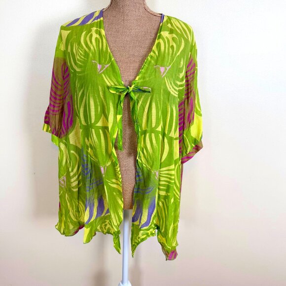 Marimekko Tie-Front Kimono Blouse | Samu Jussi Koski Design | Size 8 - Picture 1 of 7